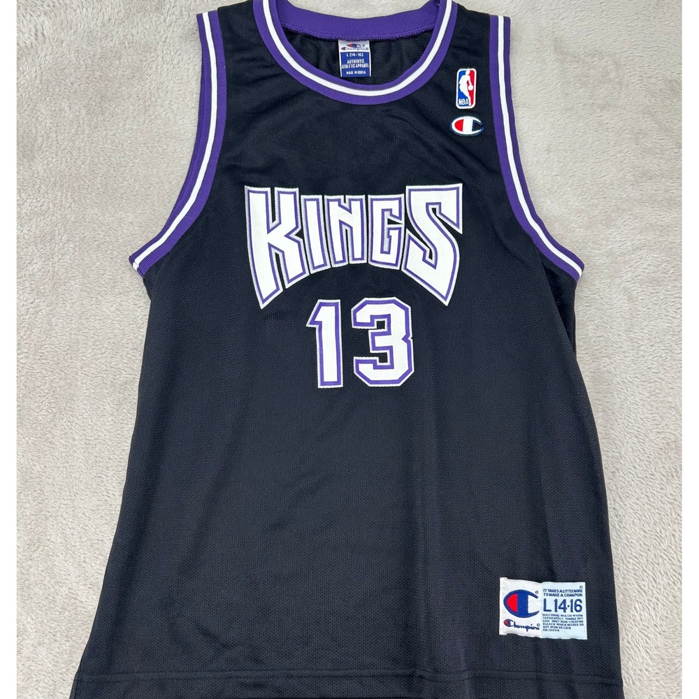 VTG Champion Sacramento Kings Doug Christie 13 NBA Basketball Jersey Boy L Black
